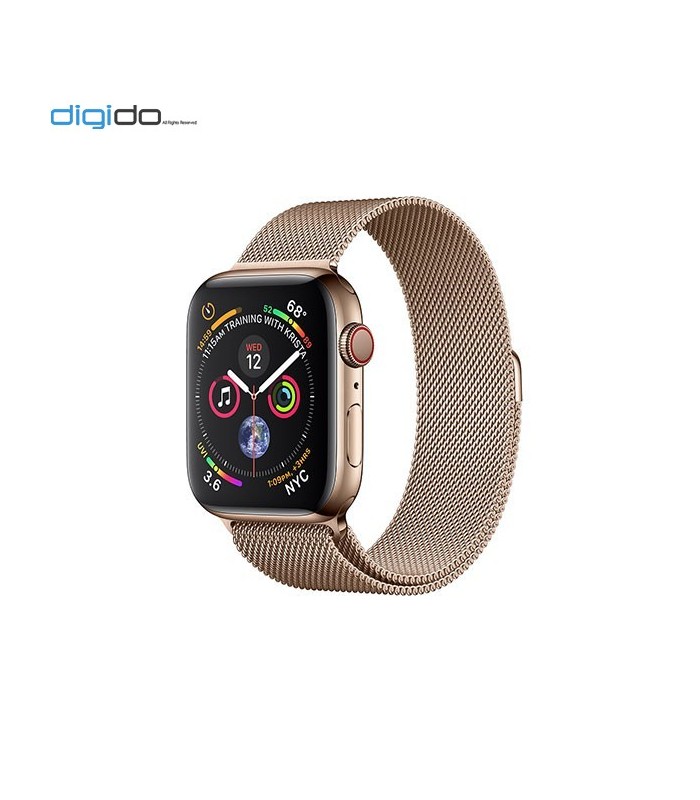 gold stainless steel case with gold milanese loop